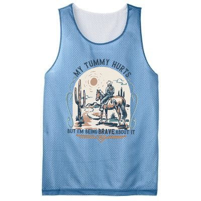 My Tummy Hurts But IM Being Brave About It Mesh Reversible Basketball Jersey Tank