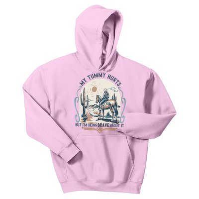 My Tummy Hurts But IM Being Brave About It Kids Hoodie