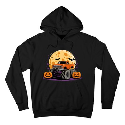 Monster Truck Halloween Jack O Lantern Moon Pumpkin Hoodie