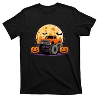 Monster Truck Halloween Jack O Lantern Moon Pumpkin T-Shirt