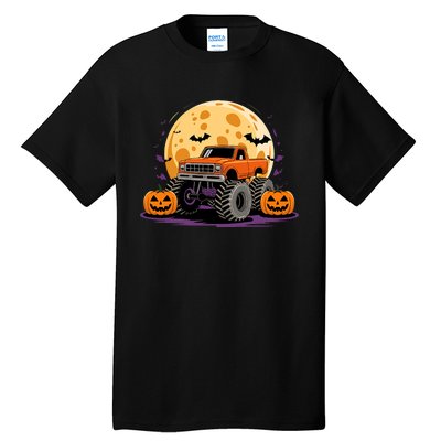 Monster Truck Halloween Jack O Lantern Moon Pumpkin Tall T-Shirt