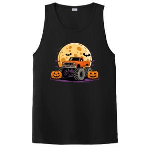 Monster Truck Halloween Jack O Lantern Moon Pumpkin PosiCharge Competitor Tank