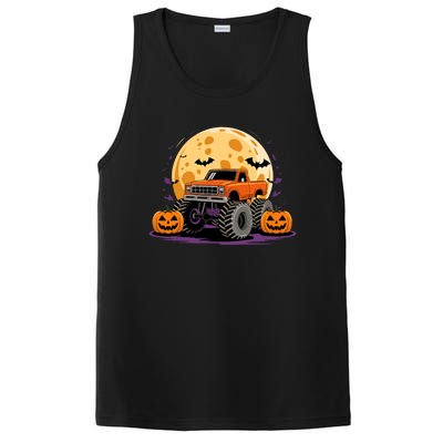 Monster Truck Halloween Jack O Lantern Moon Pumpkin PosiCharge Competitor Tank