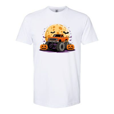 Monster Truck Halloween Jack O Lantern Moon Pumpkin Softstyle CVC T-Shirt