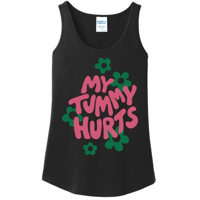 My Tummy Hurts Aesthetic Cute Flower Groovy Ladies Essential Tank