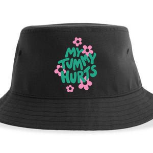 My Tummy Hurts Aesthetic Cute Flower Groovy Graphic Sustainable Bucket Hat