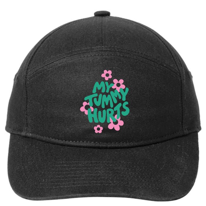 My Tummy Hurts Aesthetic Cute Flower Groovy Graphic 7-Panel Snapback Hat