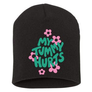 My Tummy Hurts Aesthetic Cute Flower Groovy Graphic Short Acrylic Beanie