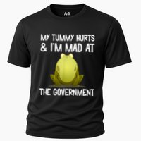 My Tummy Hurts And IM Mad At The Government Funny Frog Cooling Performance Crew T-Shirt