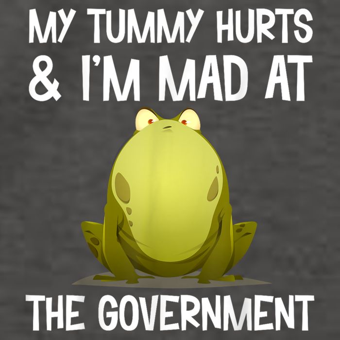 My Tummy Hurts And IM Mad At The Government Funny Frog Vector Backpack