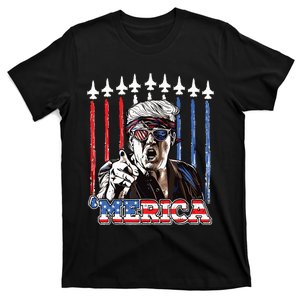 Merica Trump Happy 4th Of July Trump American Flag T-Shirt