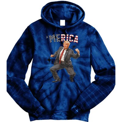 Merica Trump Happy 4th Of July Trump American Flag Gifts Tie Dye Hoodie