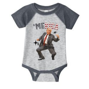 Merica Trump Happy 4th Of July Trump American Flag Gifts Infant Baby Jersey Bodysuit