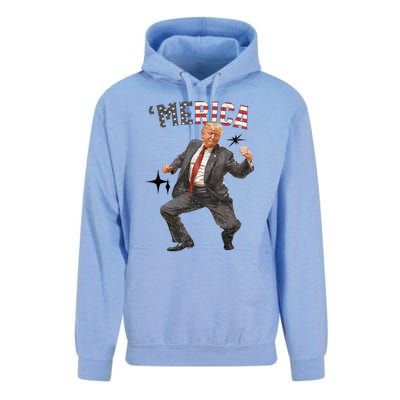 Merica Trump Happy 4th Of July Trump American Flag Gifts Unisex Surf Hoodie