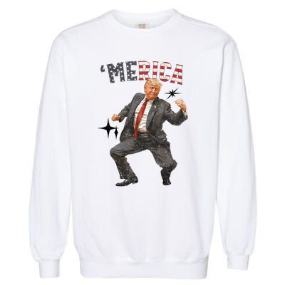 Merica Trump Happy 4th Of July Trump American Flag Gifts Garment-Dyed Sweatshirt