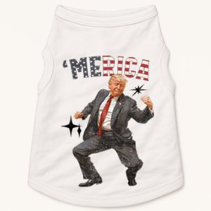 Merica Trump Happy 4th Of July Trump American Flag Gifts Doggie Tank