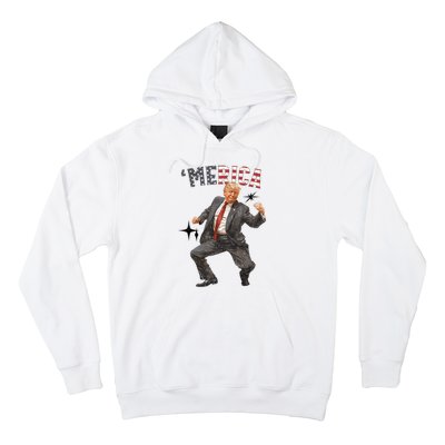 Merica Trump Happy 4th Of July Trump American Flag Gifts Hoodie