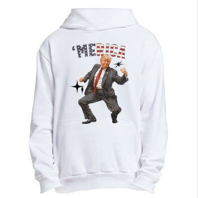 Merica Trump Happy 4th Of July Trump American Flag Gifts Urban Pullover Hoodie