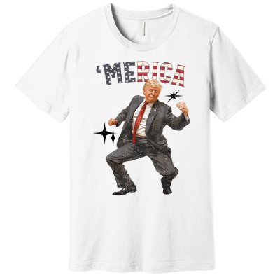 Merica Trump Happy 4th Of July Trump American Flag Gifts Premium T-Shirt