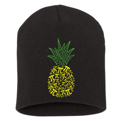 Math Teacher Hawaiian  Funny Pineapple Apparel Pi Day Short Acrylic Beanie