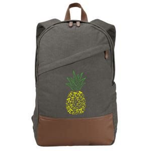 Math Teacher Hawaiian  Funny Pineapple Apparel Pi Day Cotton Canvas Backpack