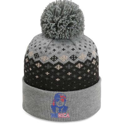 Merica Trump Happy 4th Of July Trump American Flag The Baniff Cuffed Pom Beanie