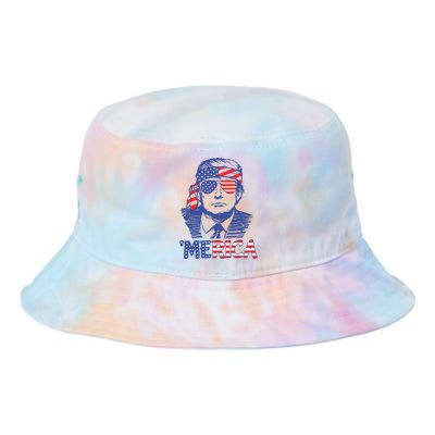 Merica Trump Happy 4th Of July Trump American Flag Tie Dye Newport Bucket Hat