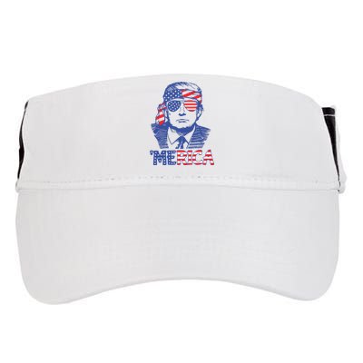 Merica Trump Happy 4th Of July Trump American Flag Adult Drive Performance Visor