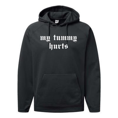 My Tummy Hurts Oddly Specific Meme Performance Fleece Hoodie