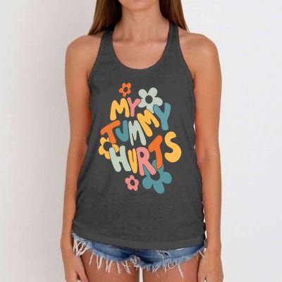 My Tummy Hurts Women's Knotted Racerback Tank