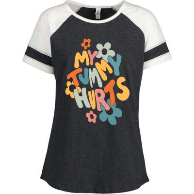 My Tummy Hurts Enza Ladies Jersey Colorblock Tee