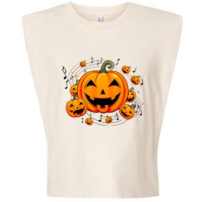 Music Teacher Halloween Fall Pumpkin Garment-Dyed Women's Muscle Tee