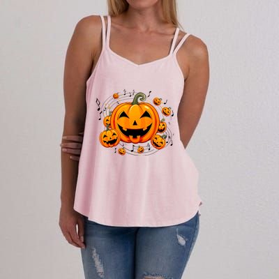 Music Teacher Halloween Fall Pumpkin Women's Strappy Tank