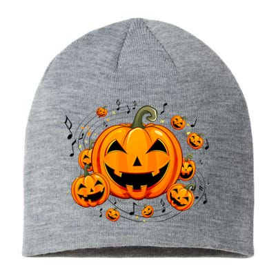 Music Teacher Halloween Fall Pumpkin Sustainable Beanie