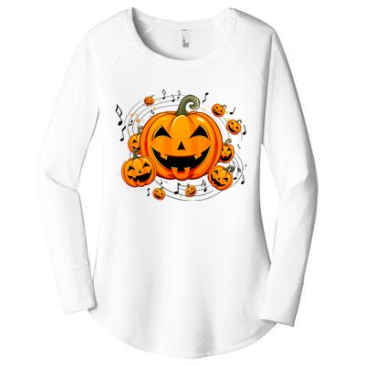 Music Teacher Halloween Fall Pumpkin Women's Perfect Tri Tunic Long Sleeve Shirt