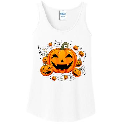 Music Teacher Halloween Fall Pumpkin Ladies Essential Tank