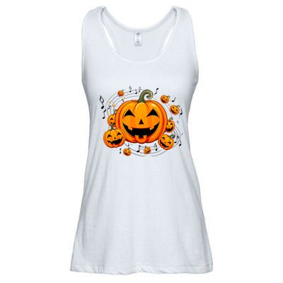 Music Teacher Halloween Fall Pumpkin Ladies Essential Flowy Tank