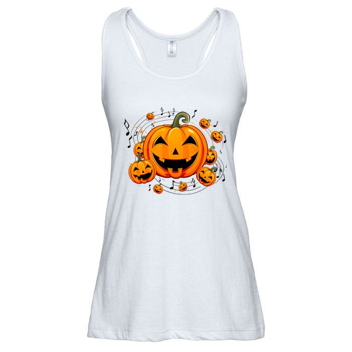 Music Teacher Halloween Fall Pumpkin Ladies Essential Flowy Tank