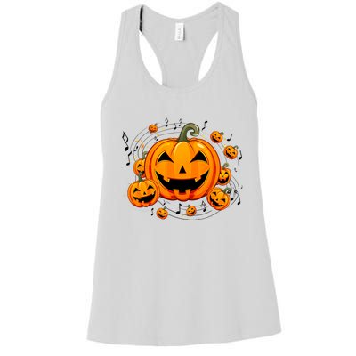 Music Teacher Halloween Fall Pumpkin Women's Racerback Tank