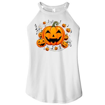 Music Teacher Halloween Fall Pumpkin Women's Perfect Tri Rocker Tank