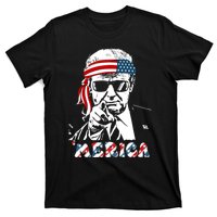 Merica Trump Happy 4th Of July Trump American Flag T-Shirt