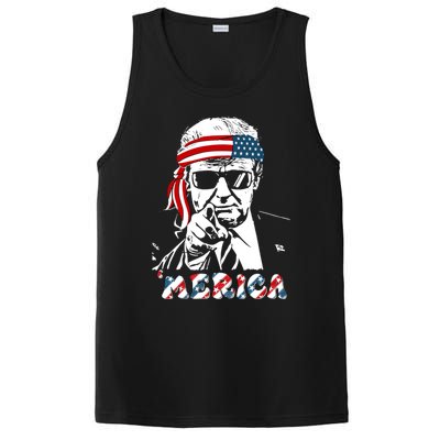 Merica Trump Happy 4th Of July Trump American Flag PosiCharge Competitor Tank