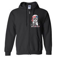 Merica Trump Happy 4th Of July Trump American Flag Full Zip Hoodie