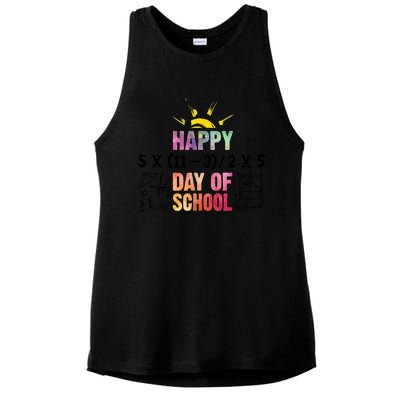 Math Teacher Happy 100th Day Of School Equations Gift Ladies PosiCharge Tri-Blend Wicking Tank