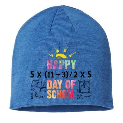 Math Teacher Happy 100th Day Of School Equations Gift Sustainable Beanie