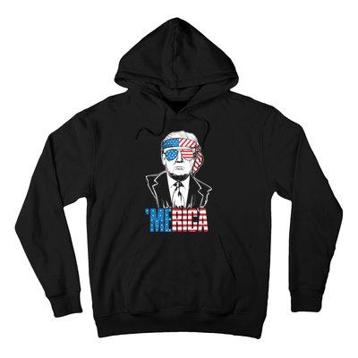 Merica Trump Happy 4th Of July Trump American Flag Hoodie