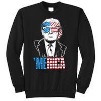 Merica Trump Happy 4th Of July Trump American Flag Sweatshirt