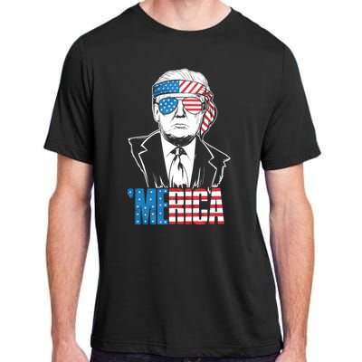 Merica Trump Happy 4th Of July Trump American Flag Adult ChromaSoft Performance T-Shirt