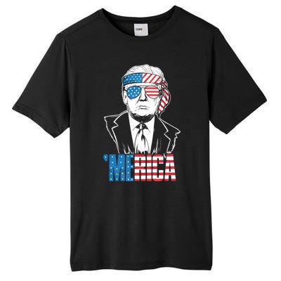 Merica Trump Happy 4th Of July Trump American Flag Tall Fusion ChromaSoft Performance T-Shirt