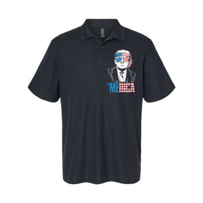 Merica Trump Happy 4th Of July Trump American Flag Softstyle Adult Sport Polo